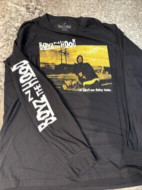 Boy N The Hood Long Sleeve Shirt Size XL Blac Print In Front